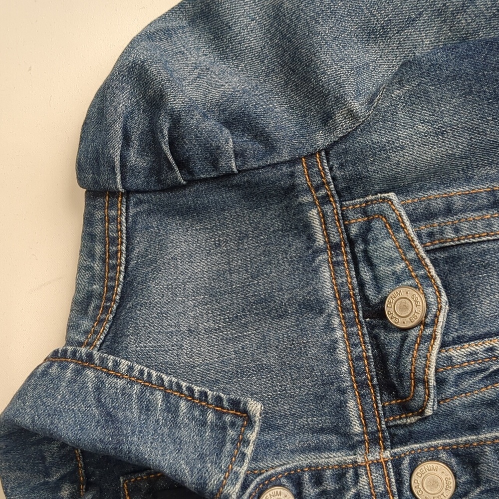 Gap Jean Jacket With Snap On Button Sz M - Picture 5 of 11